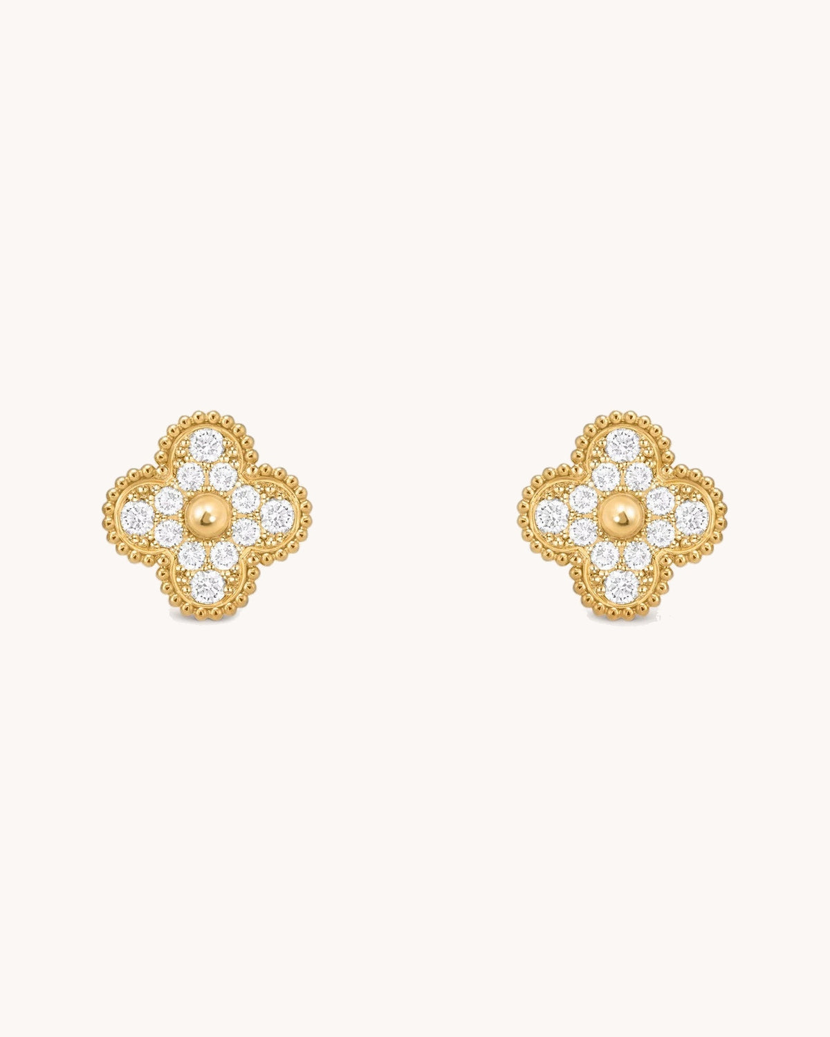 Mayceline Four Leaf Clover Earrings — Diamond 18K yellow gold