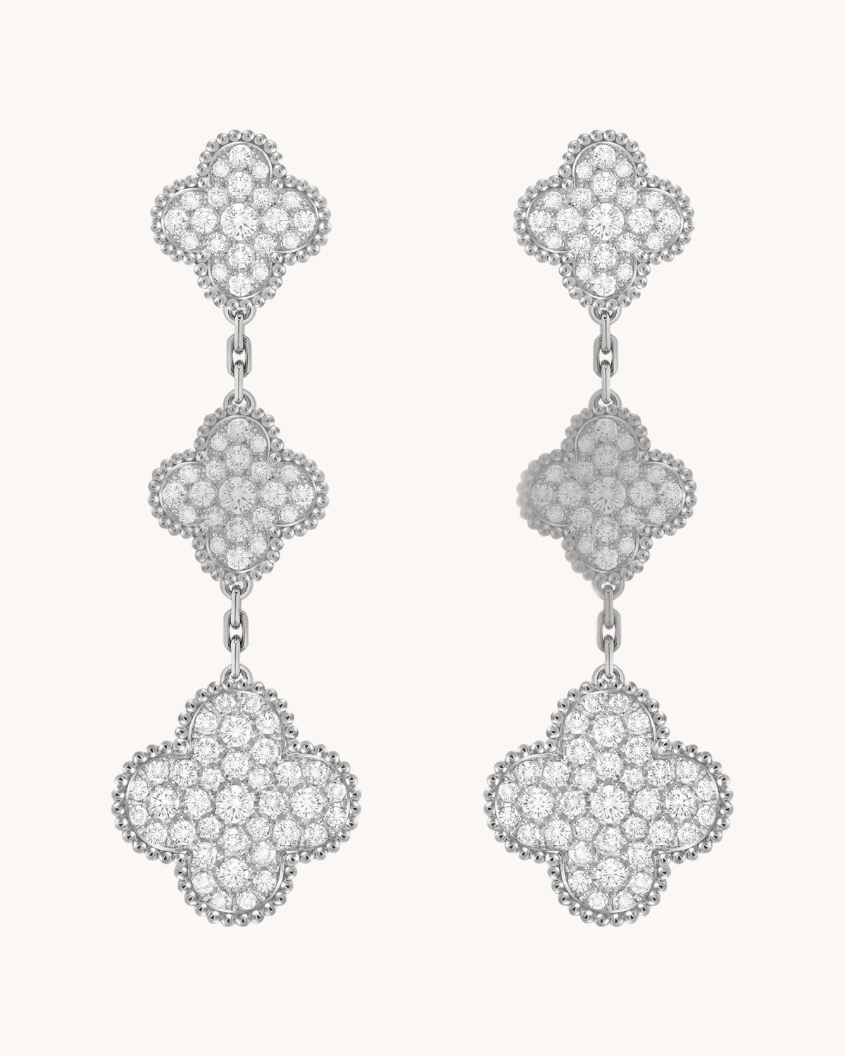 Mayceline Magic pendant earrings, 3 motifs — Diamond 18K white gold