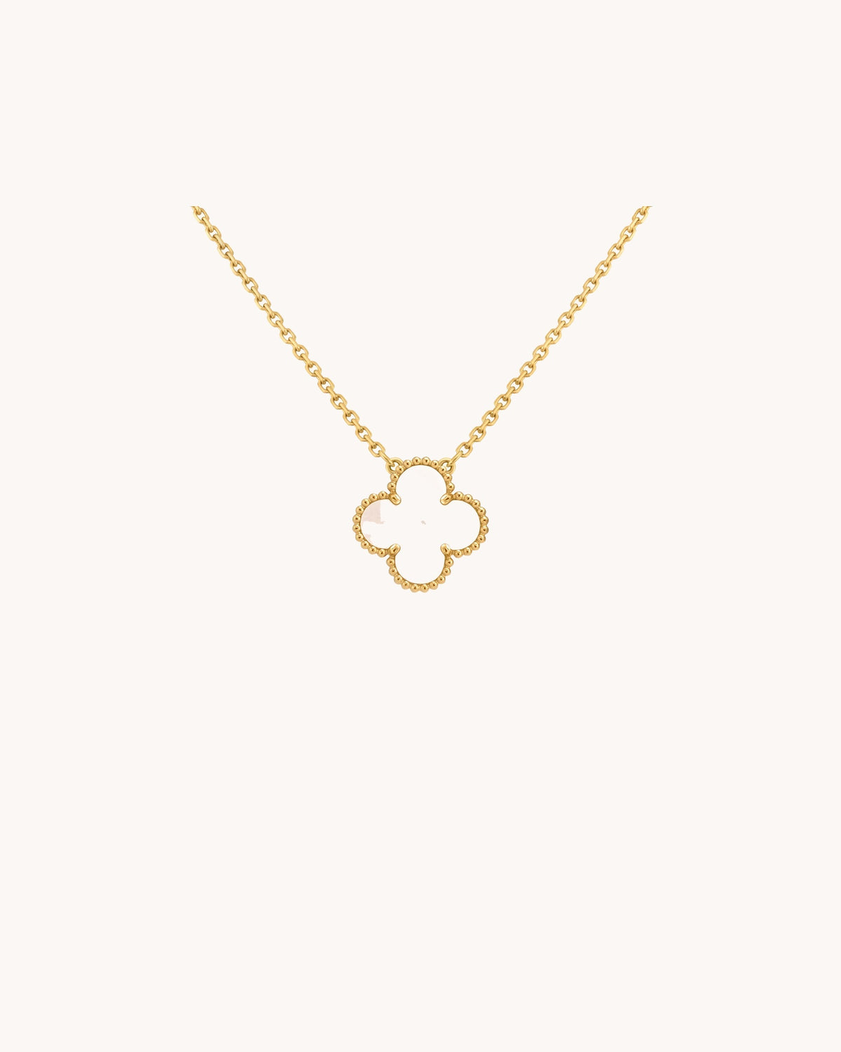 Mayceline Four Leaf Clover Necklace — 18K Yellow Gold, Mother of Pearl — image 1