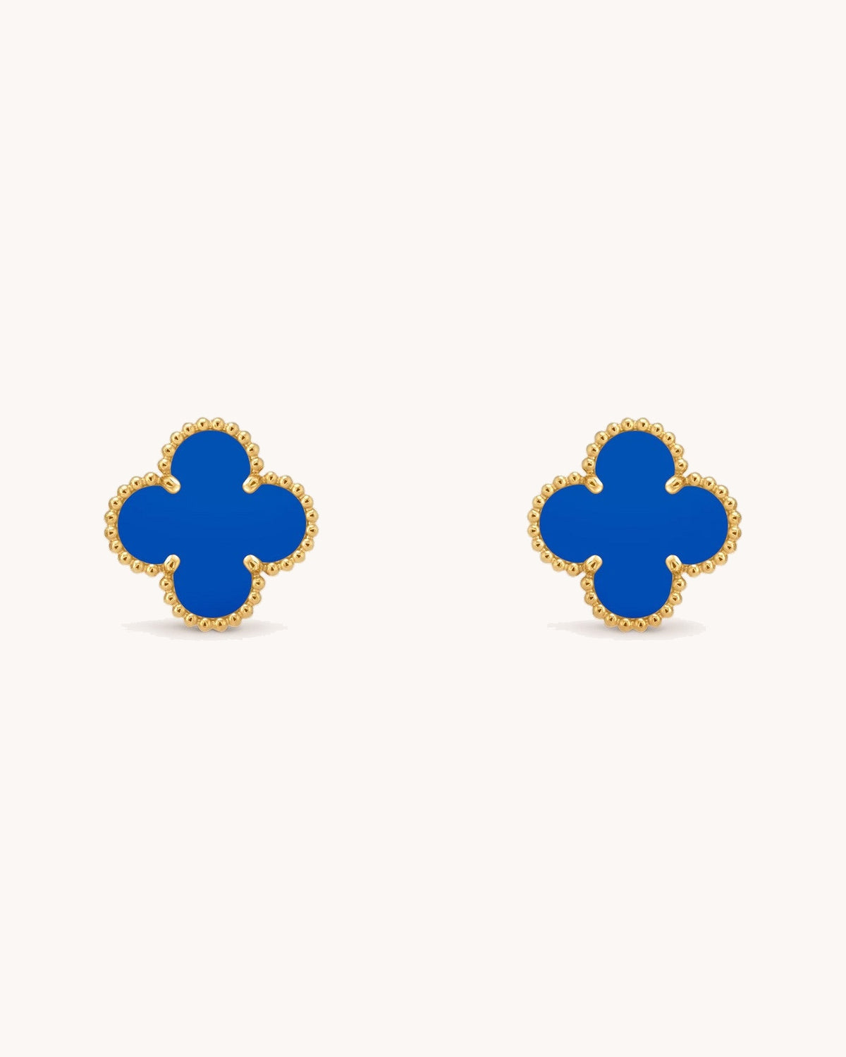 Mayceline Four Leaf Clover Earrings — 18K yellow gold, Agate