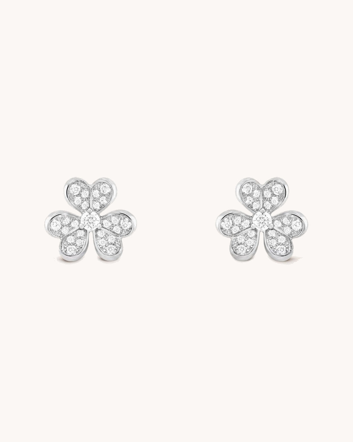 Mayceline Fleur de Lumière Earrings, Mini Model — Diamond 18K white gold