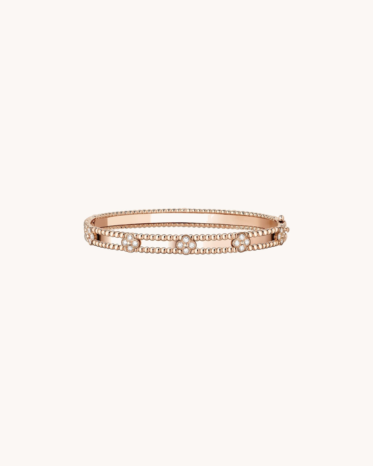 Mayceline Mille Four Leaf Clover Bracelet, Small — Diamond, 18K Rose Gold — image 1