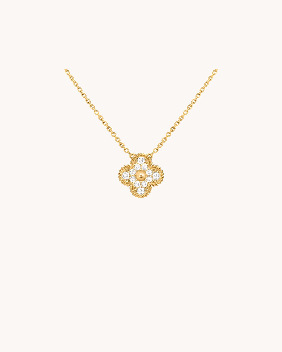 Mayceline Four Leaf Clover Necklace — Diamond 18K Yellow Gold — image 1