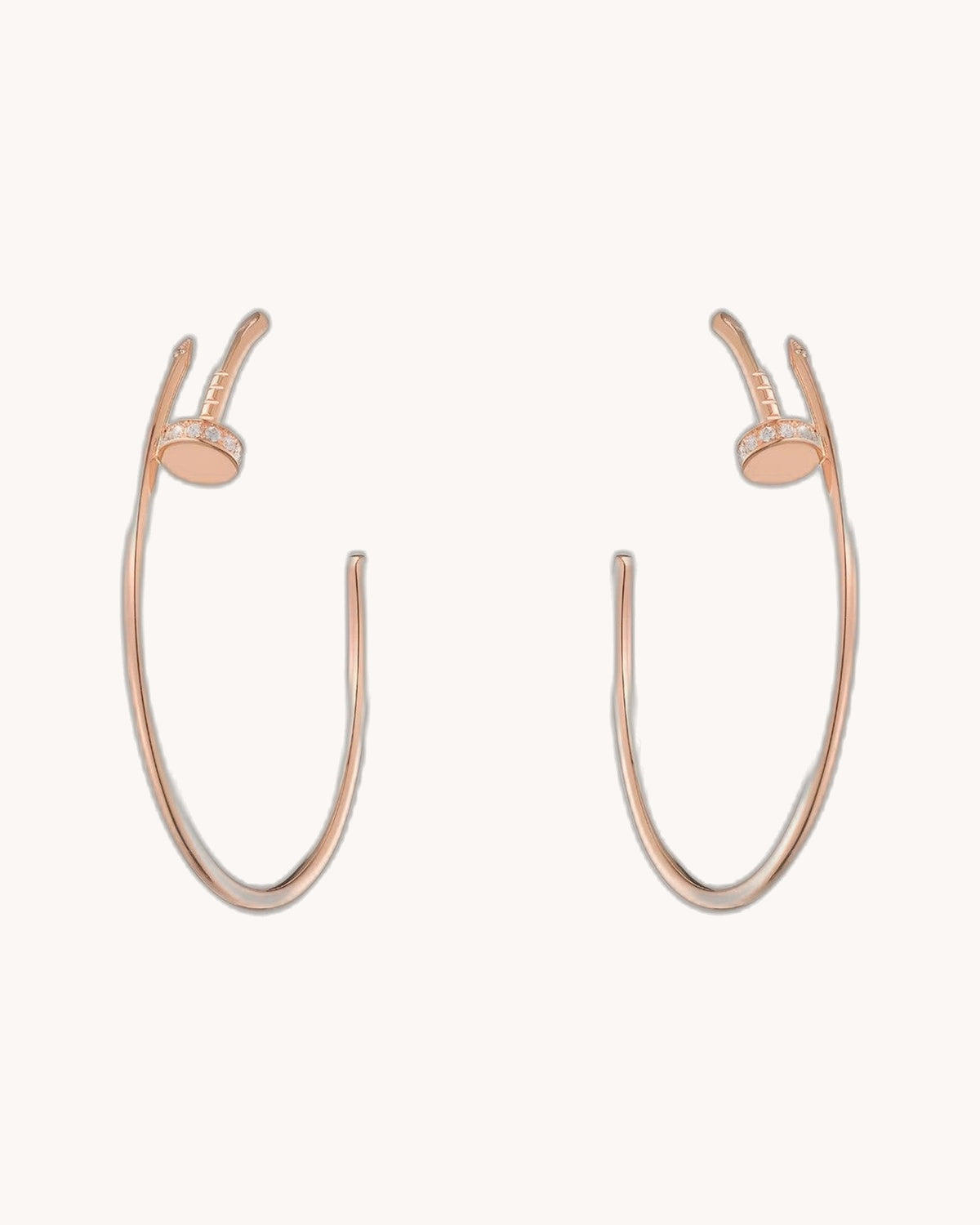 Mayceline Linéa Clou Hoop Earrings Diamonds – Large Model (Rose Gold)