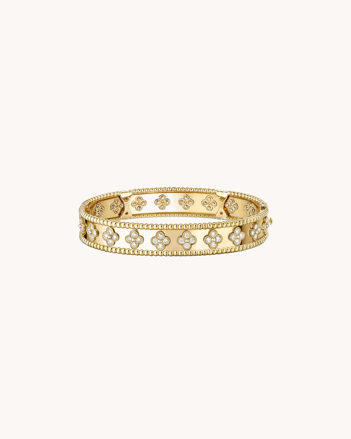 Mayceline Mille Four Leaf Clover Bracelet, Medium — Diamond, 18K Rose Gold — image 1