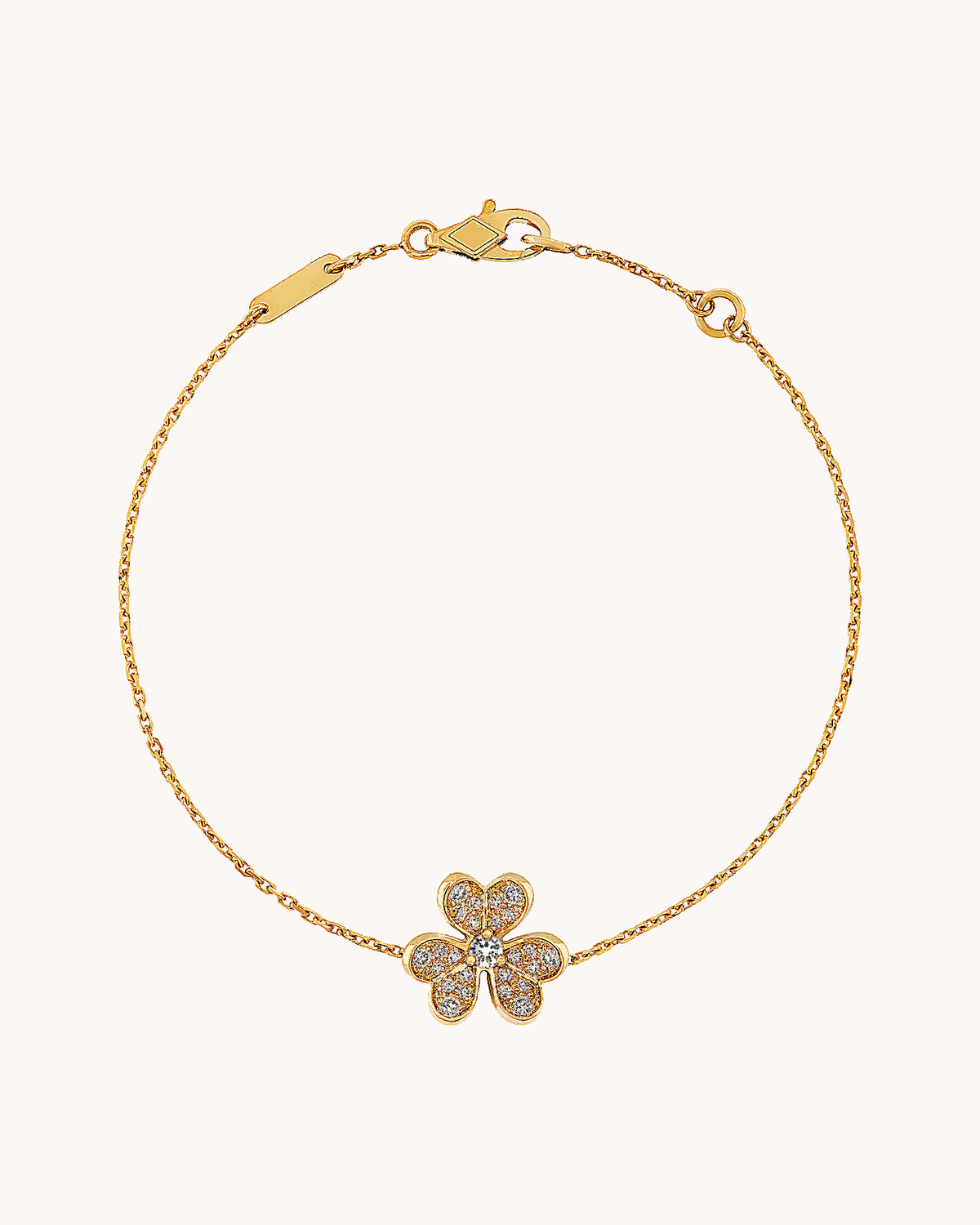 Mayceline Fleur de Lumière Pendant Bracelet, Mini Model — Diamond 18K Yellow Gold