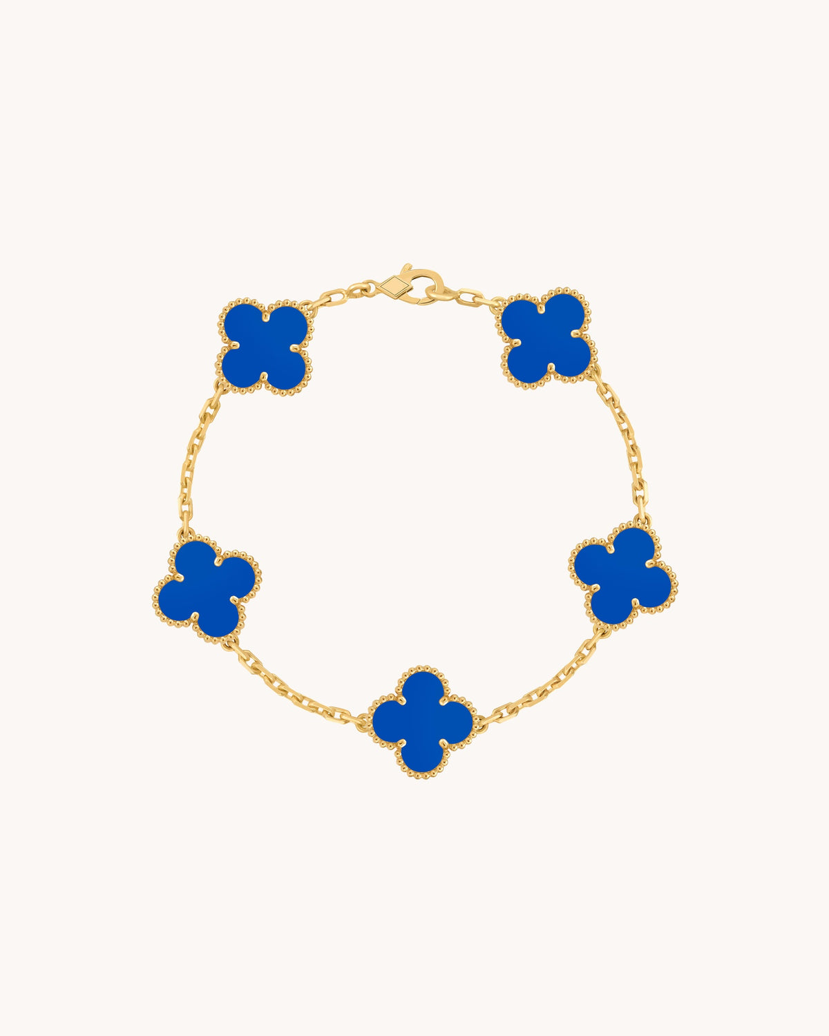 Mayceline Four Leaf Clover Bracelet — 18K Yellow Gold, Agate — image 1
