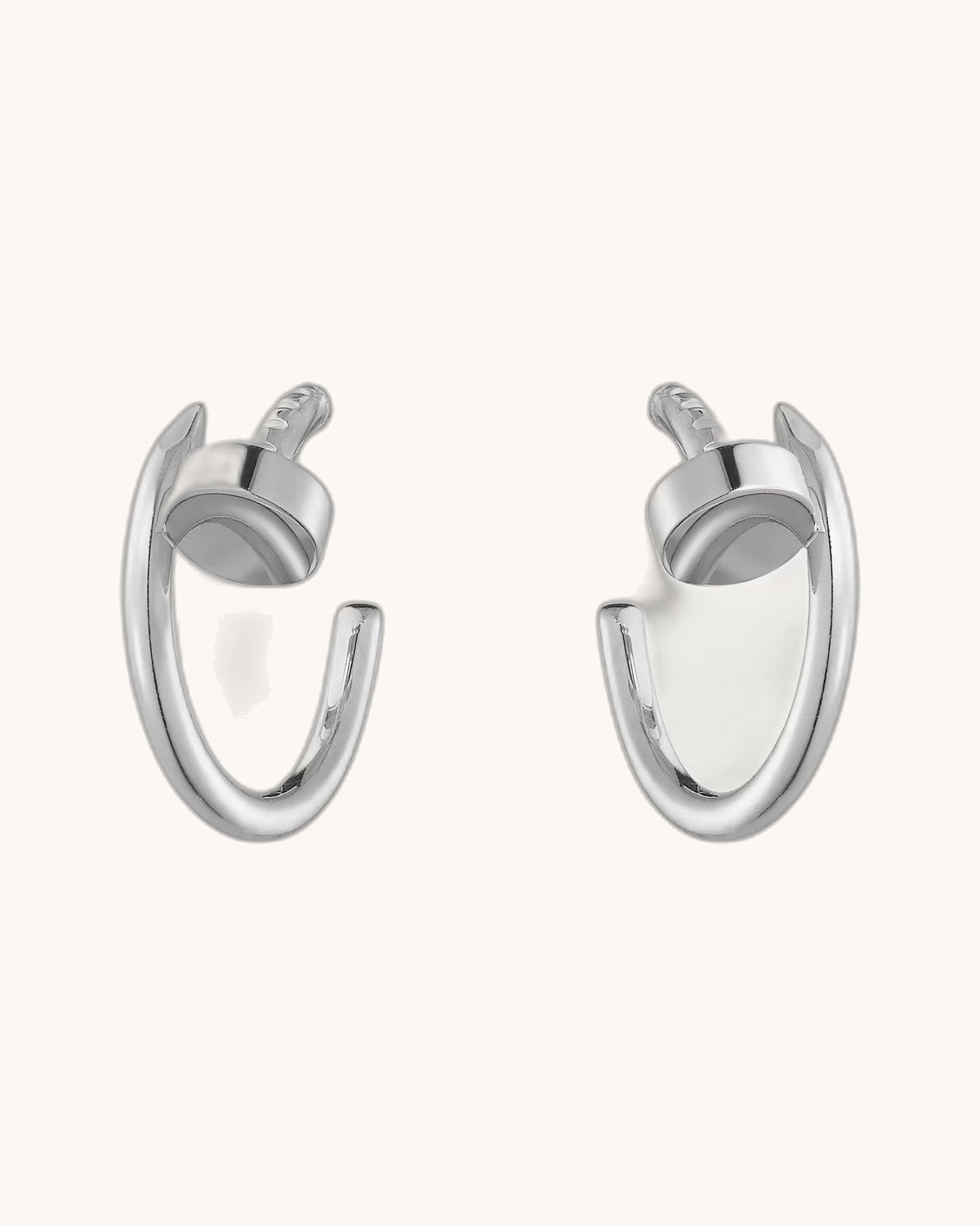 Mayceline Linéa Clou Hoop Earrings – Small Model (White Gold)