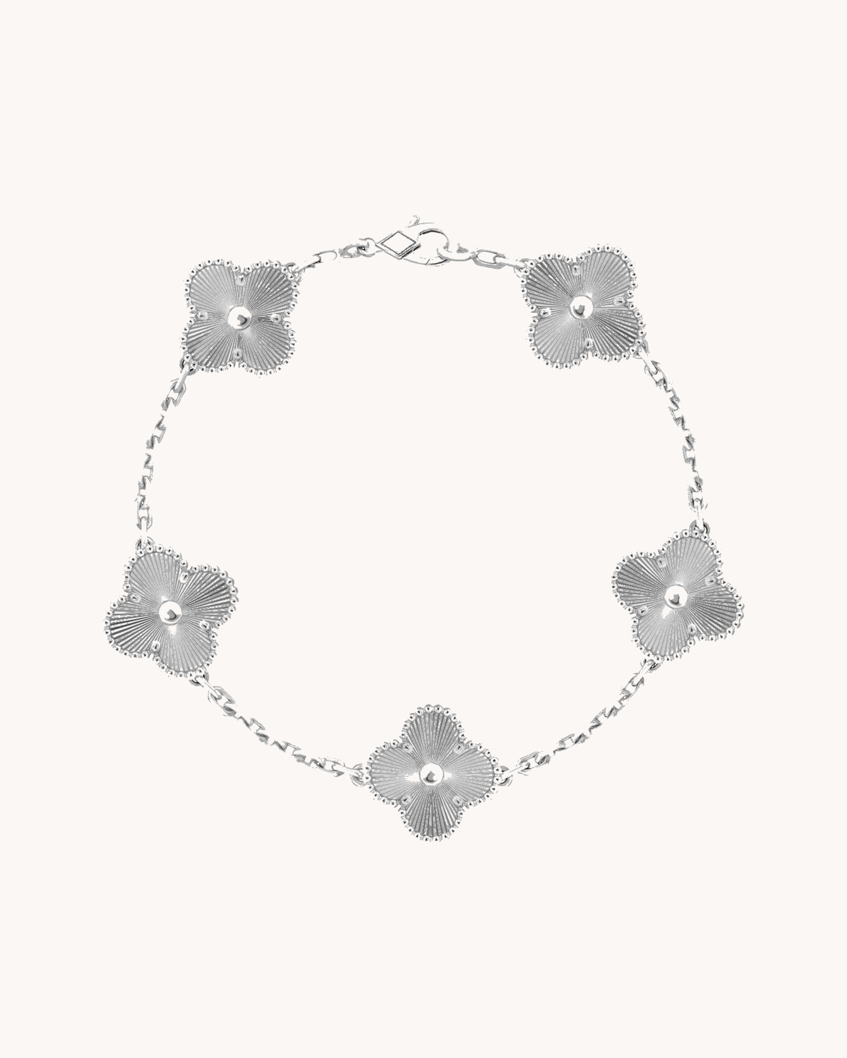 Mayceline Four Leaf Clover Bracelet — 18K White Gold