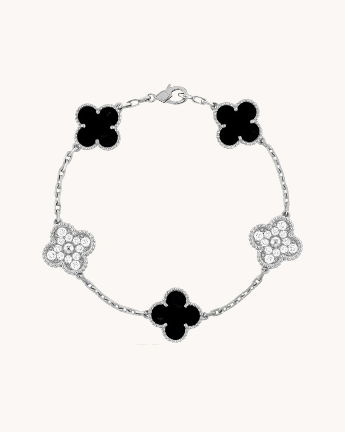 CLOVER | Black/Silver Bracelet Prestige