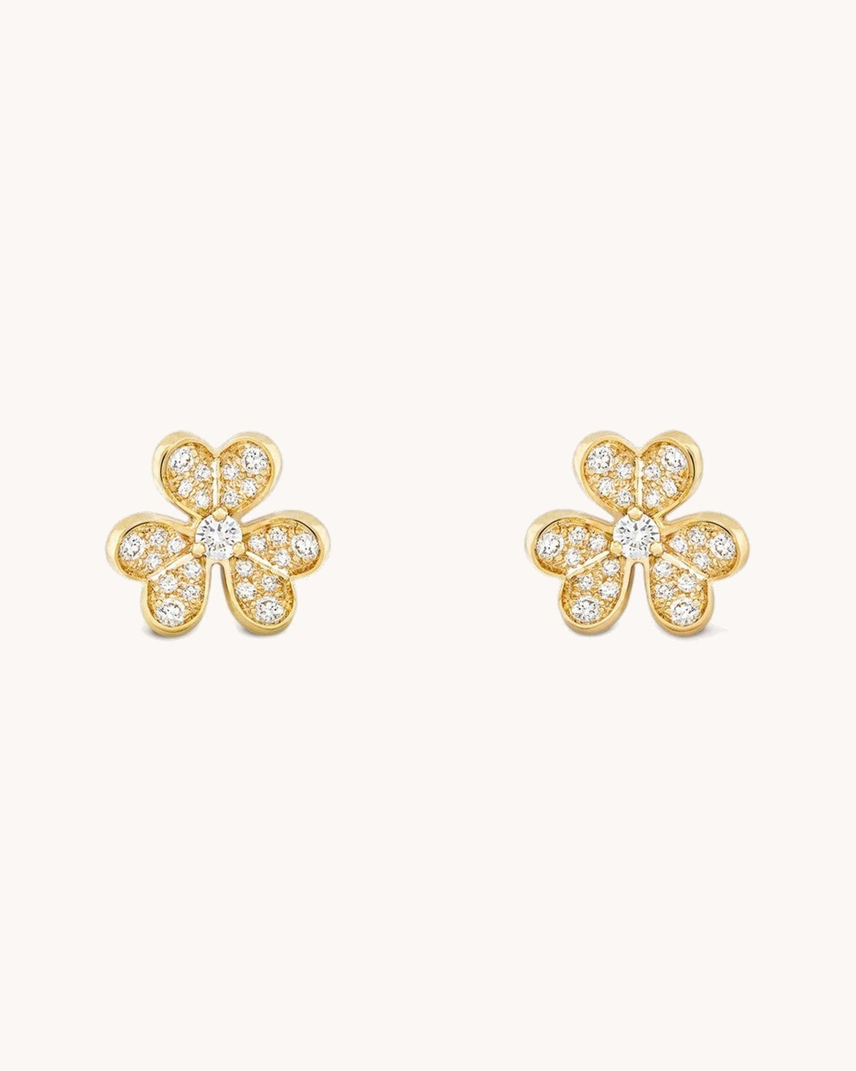 Mayceline Fleur de Lumière Earrings, Mini Model — Diamond 18K yellow gold