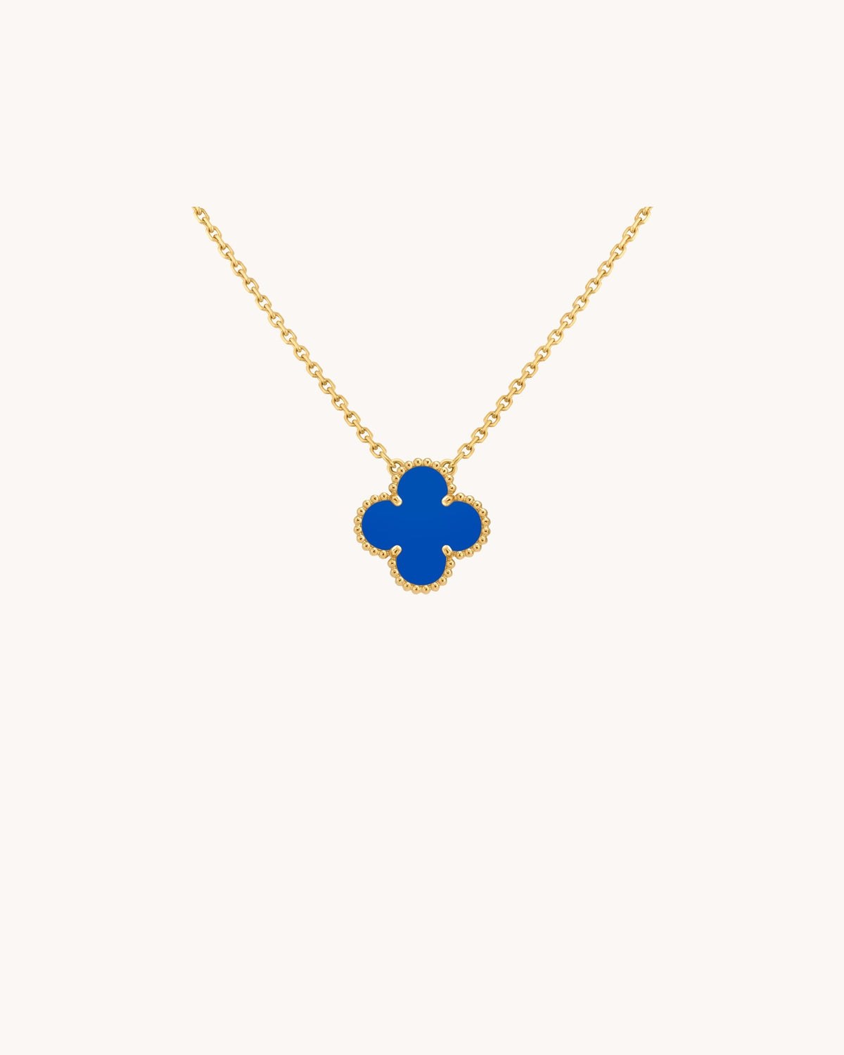 Mayceline Four Leaf Clover Necklace — 18K Yellow Gold, Agate — image 1