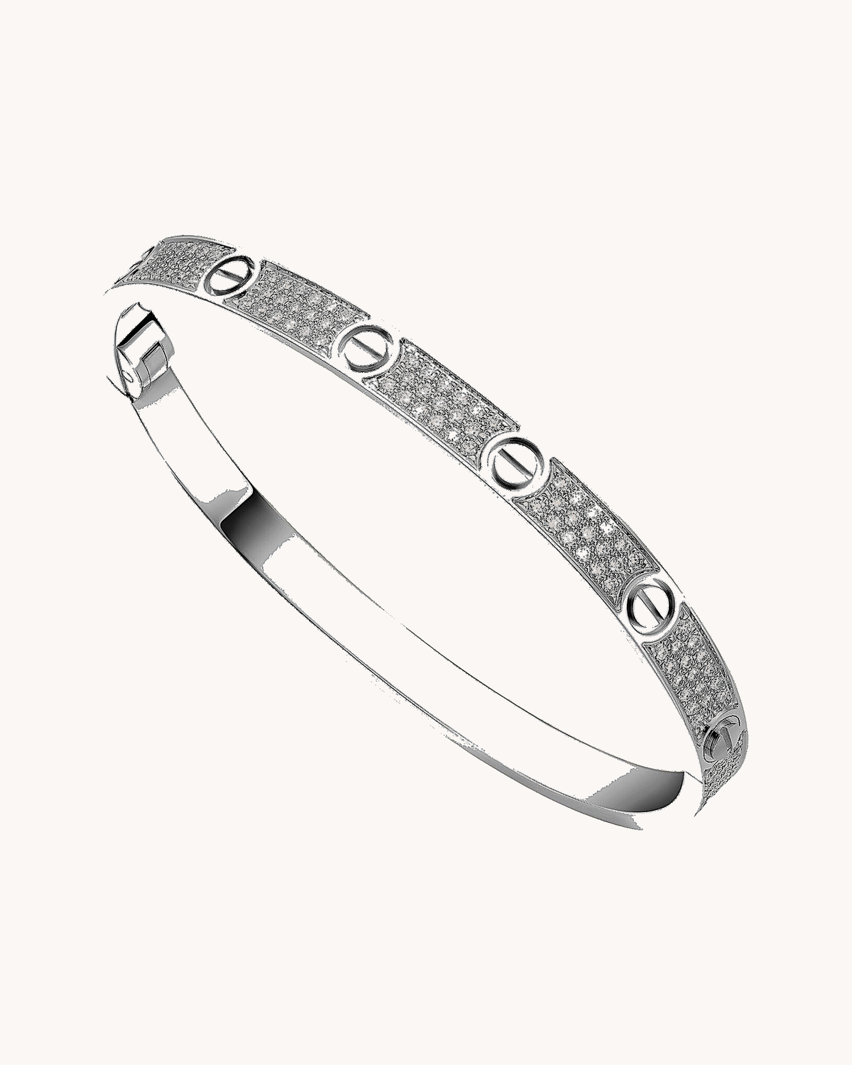 Mayceline Amour Bracelet, Medium Model, Paved — Diamond 18K White Gold