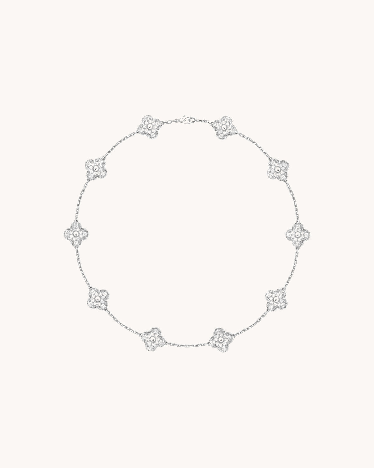 Mayceline Four Leaf Clover Necklace, 10 Motifs — Diamond 18K White Gold — image 1