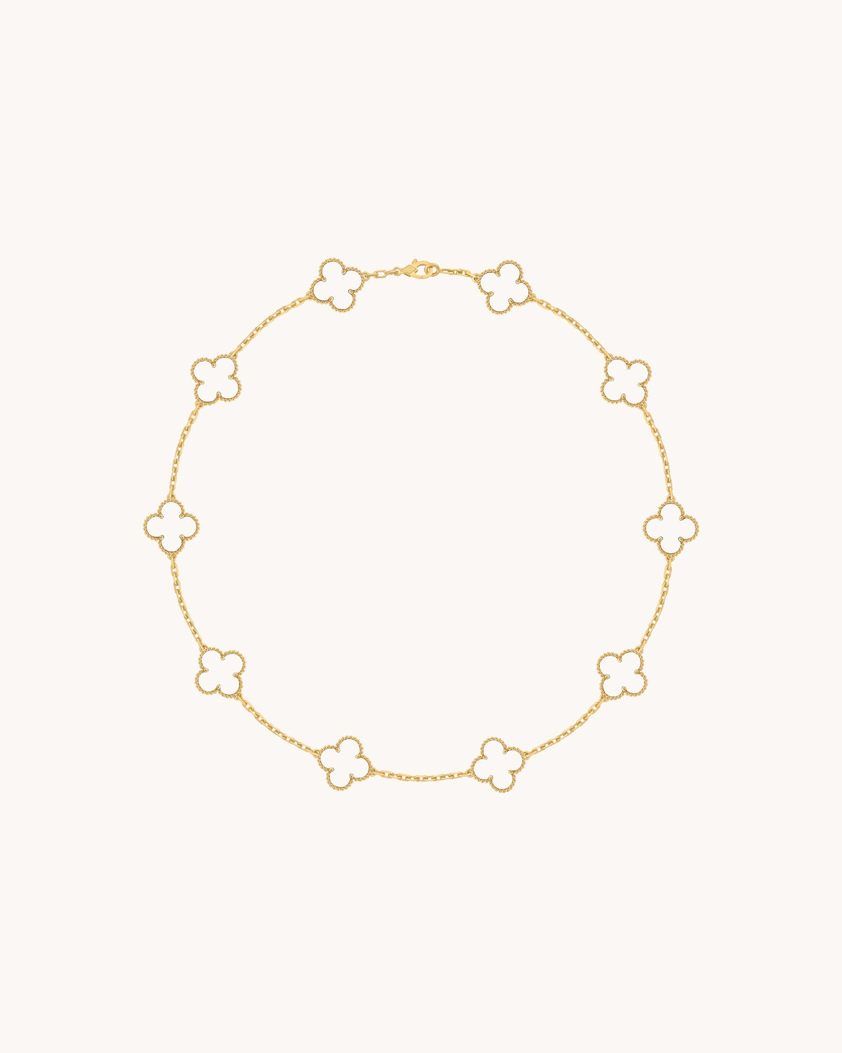 Mayceline Four Leaf Clover Necklace, 10 Motifs — 18K Yellow Gold, Onyx — image 1
