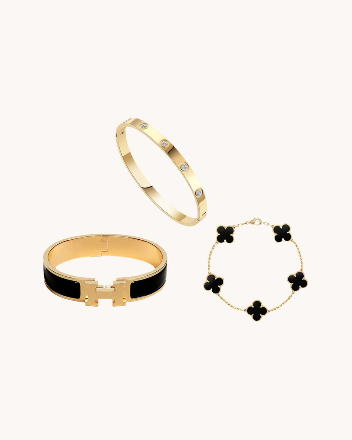 3-Piece Bracelet Set Black