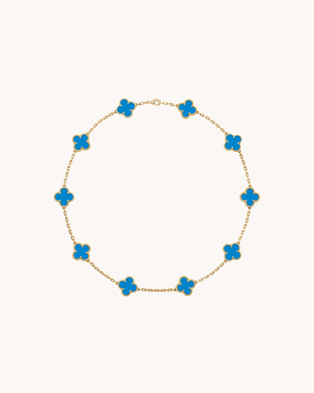 Mayceline Four Leaf Clover Necklace, 10 Motifs — 18K Yellow Gold, Agate — image 1