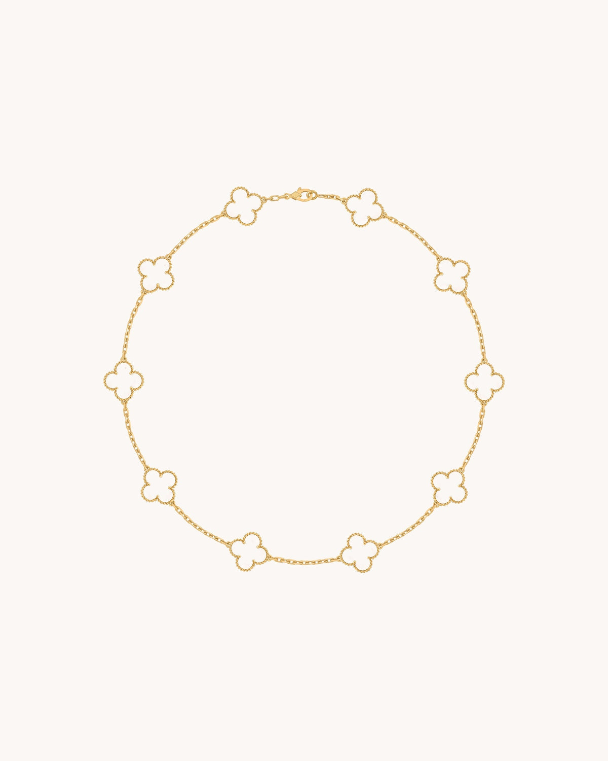 Mayceline Four Leaf Clover Necklace, 10 Motifs — 18K Yellow Gold, Mother of Pearl — image 1