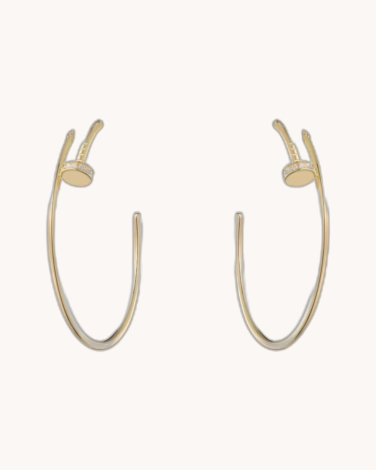 Mayceline Linéa Clou Hoop Earrings Diamonds – Large Model (Yellow Gold)