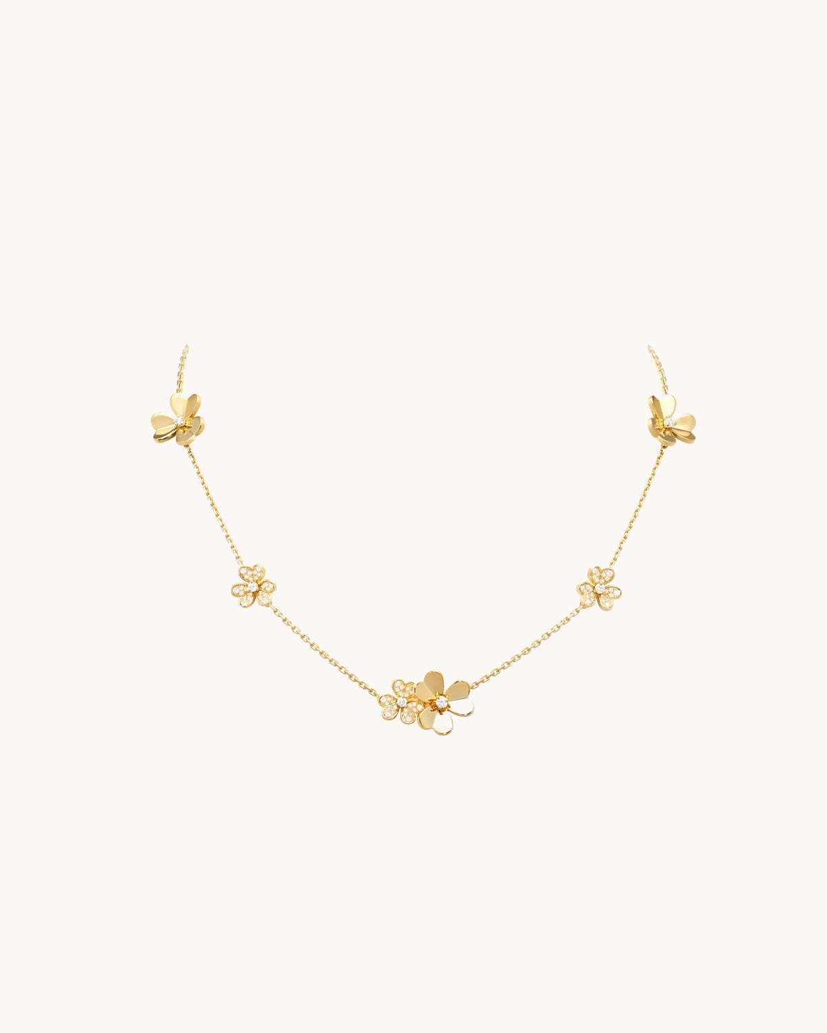 Mayceline Fleur de Lumière Necklace — 9 Flowers — Diamond 18K Yellow Gold — image 1
