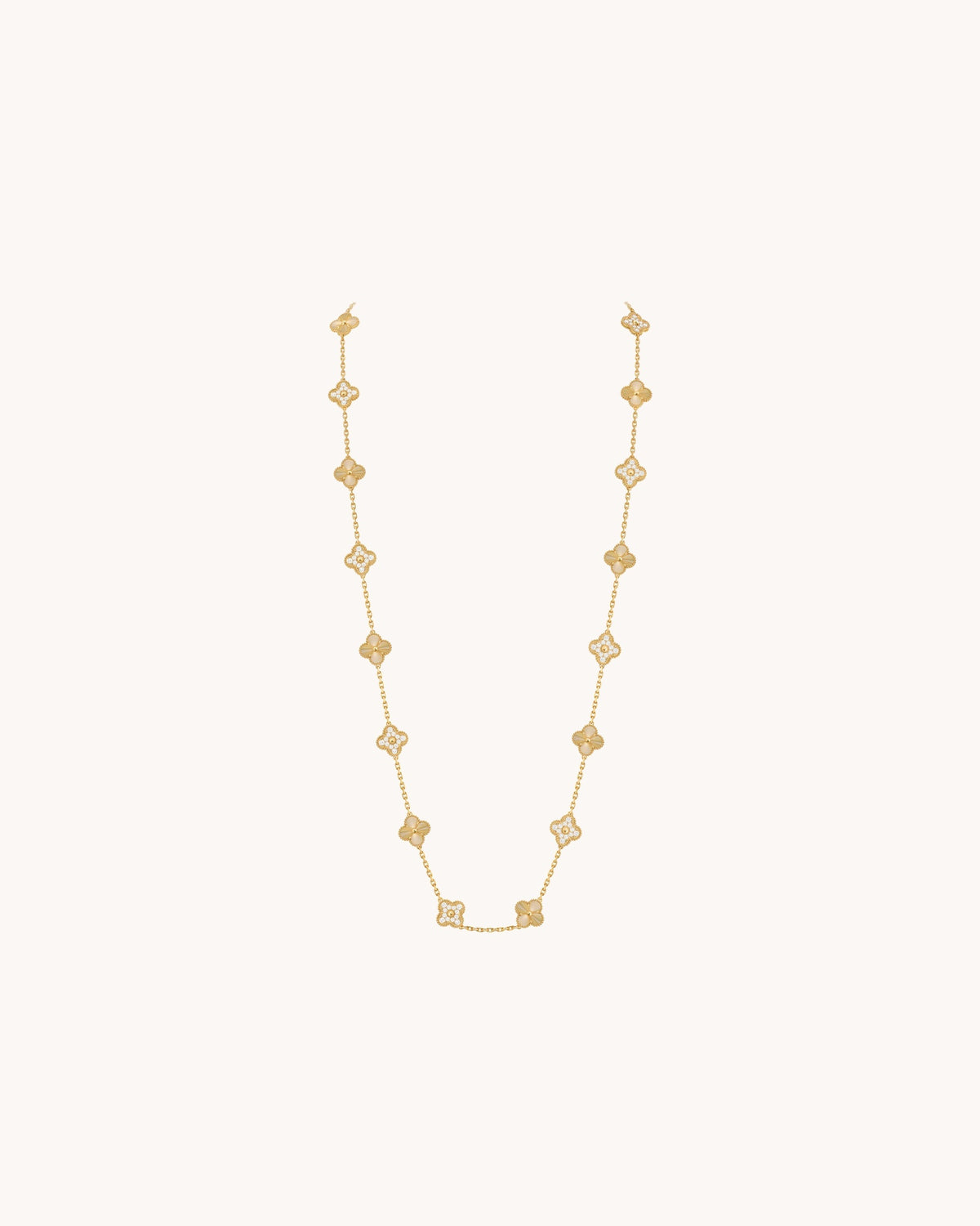 Mayceline Four Leaf Clover Necklace, 20 Motifs — Diamond 18K Yellow Gold — image 1