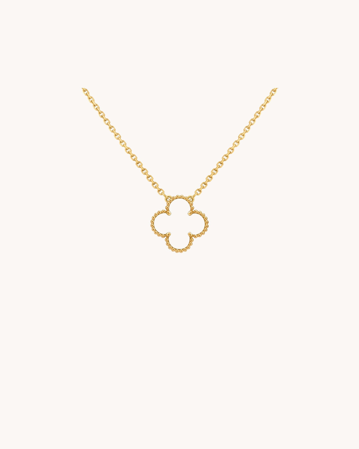 Mayceline Four Leaf Clover Necklace — 18K Yellow Gold, Onyx — image 1