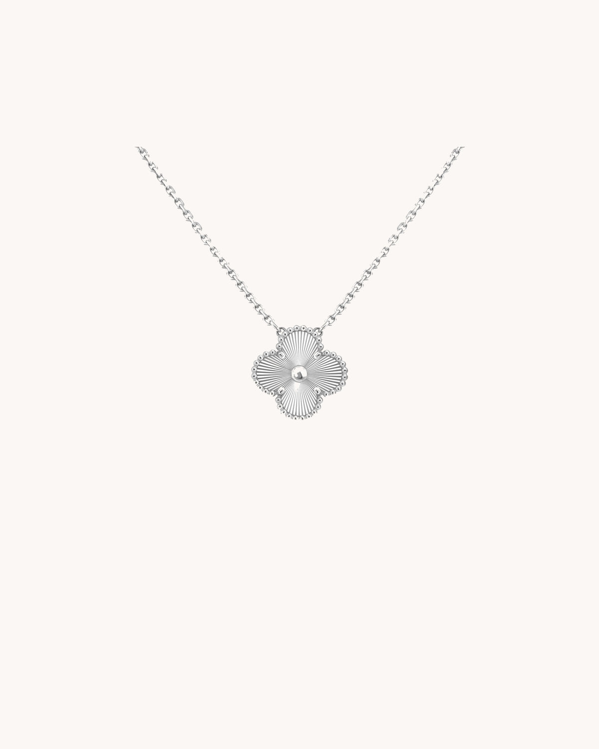 Mayceline Four Leaf Clover Necklace — 18K White Gold — image 1