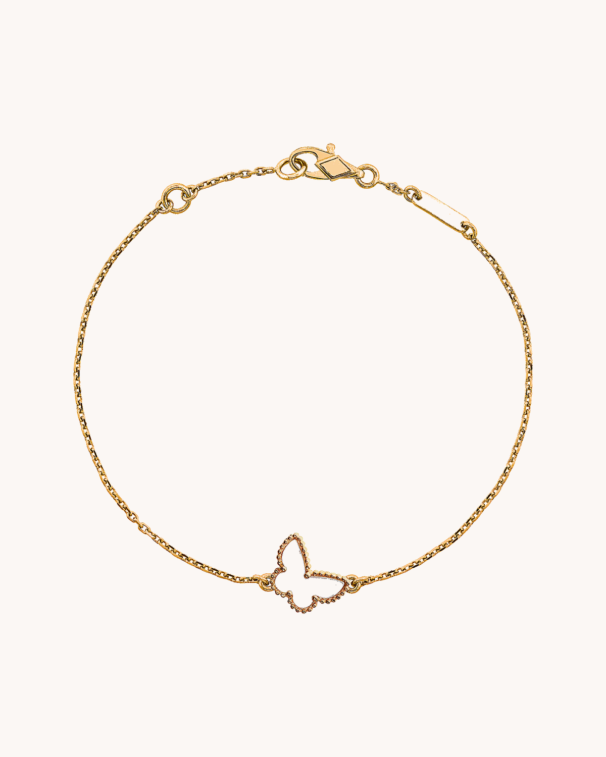 Mayceline Butterfly Bloom Bracelet — 18K Yellow Gold, Mother of Pearl
