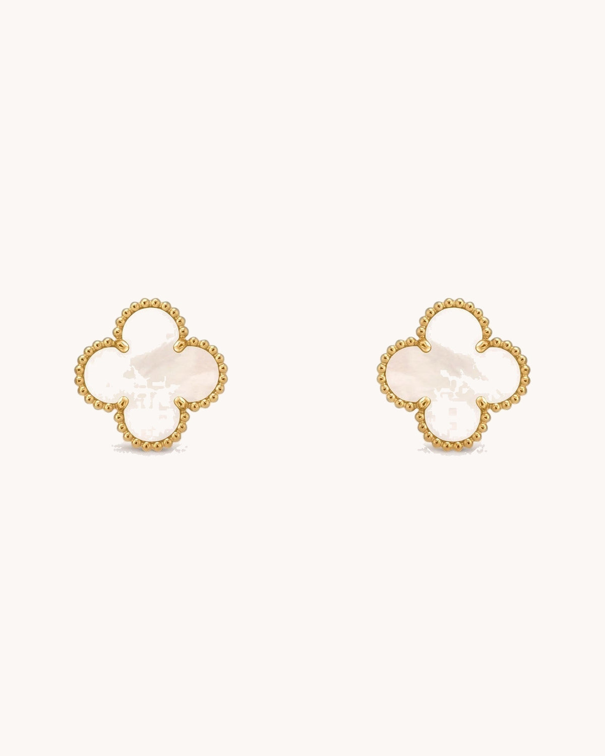 Mayceline Four Leaf Clover Earrings — 18K yellow gold, Mother of pearl