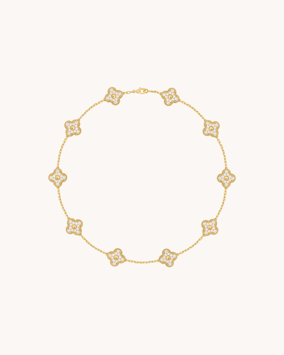 Mayceline Four Leaf Clover Necklace, 10 Motifs — Diamond 18K Yellow Gold — image 1
