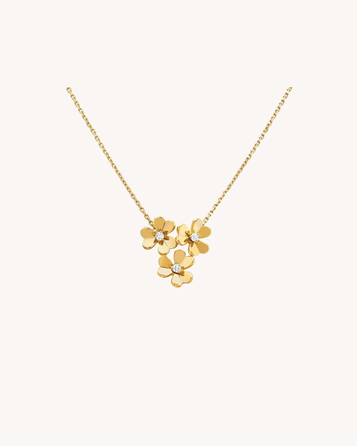 Mayceline Fleur de Lumière Necklace — 3 Flowers, Mini Model — 18K Yellow Gold — image 1