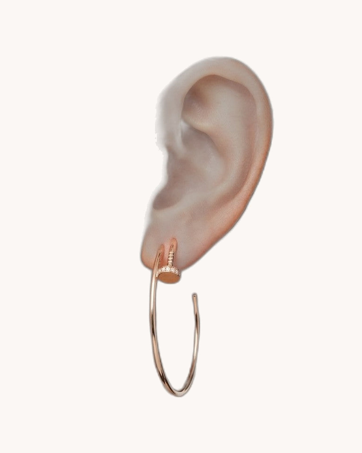 Mayceline Linéa Clou Hoop Earrings Diamonds – Large Model (Rose Gold)