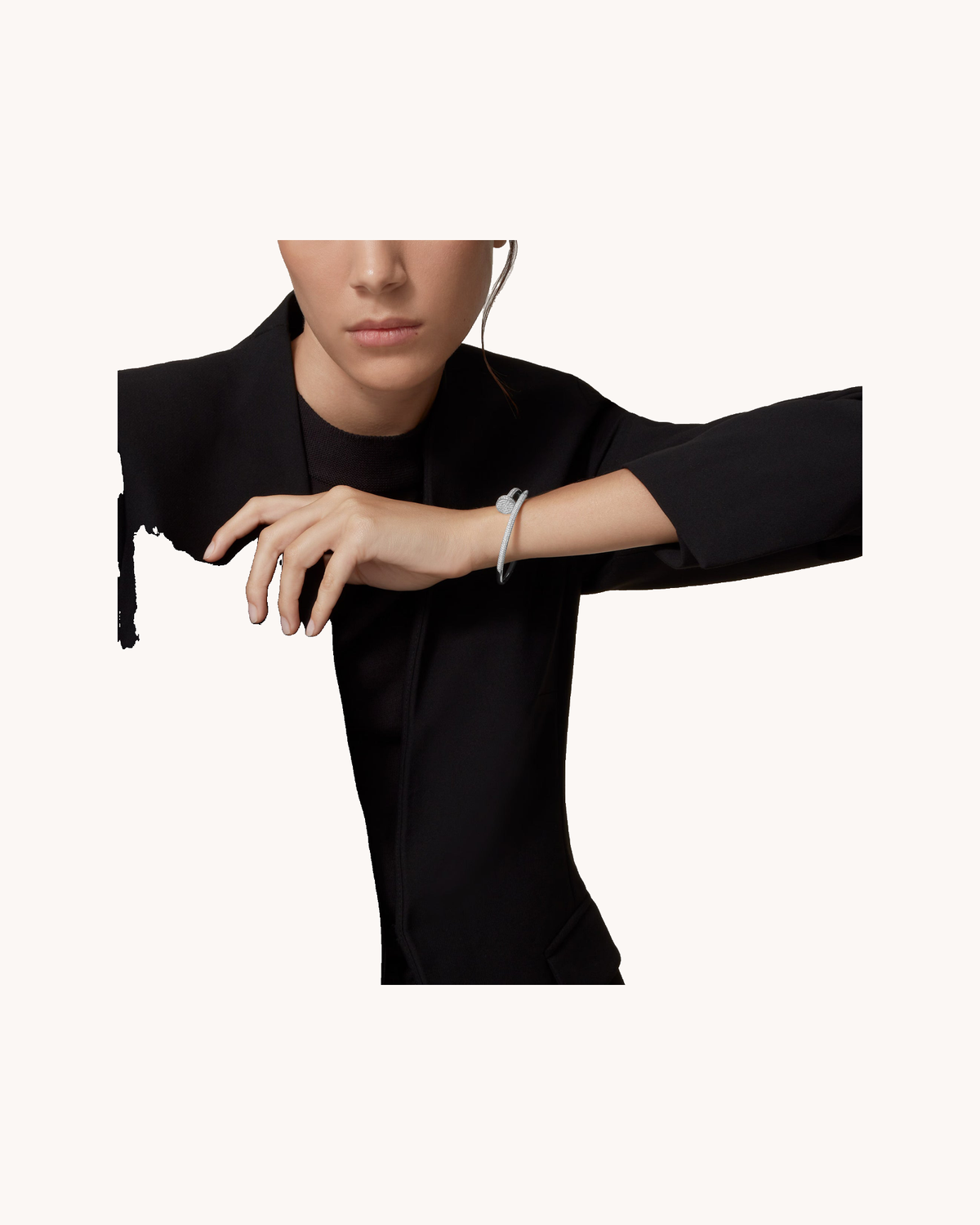 Mayceline Linéa Clou Bracelet, Classic Model, Pave — Diamond 18K White Gold