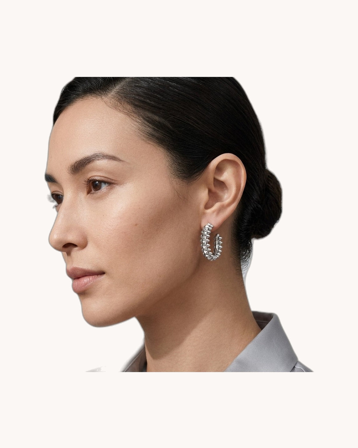 Mayceline Heurt Hoop Earrings – Small Model (White Gold)