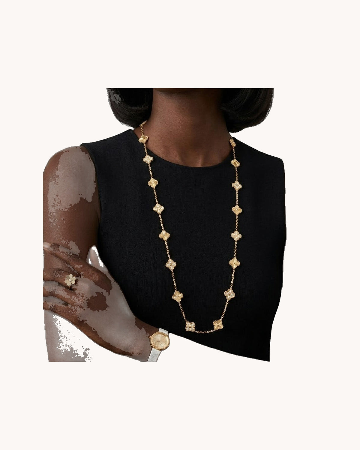 Mayceline Four Leaf Clover Necklace, 20 Motifs — Diamond 18K Yellow Gold — image 2
