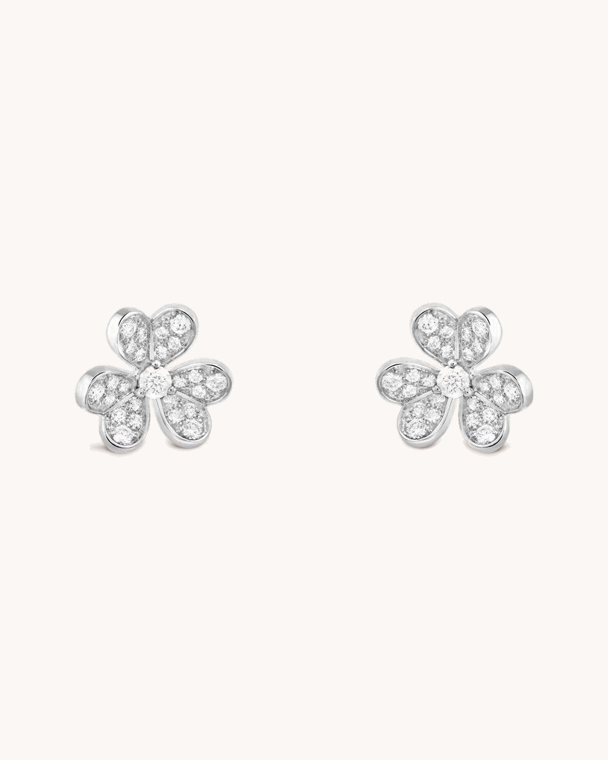 Mayceline Fleur de Lumière Earrings, Mini Model — Diamond 18K white gold