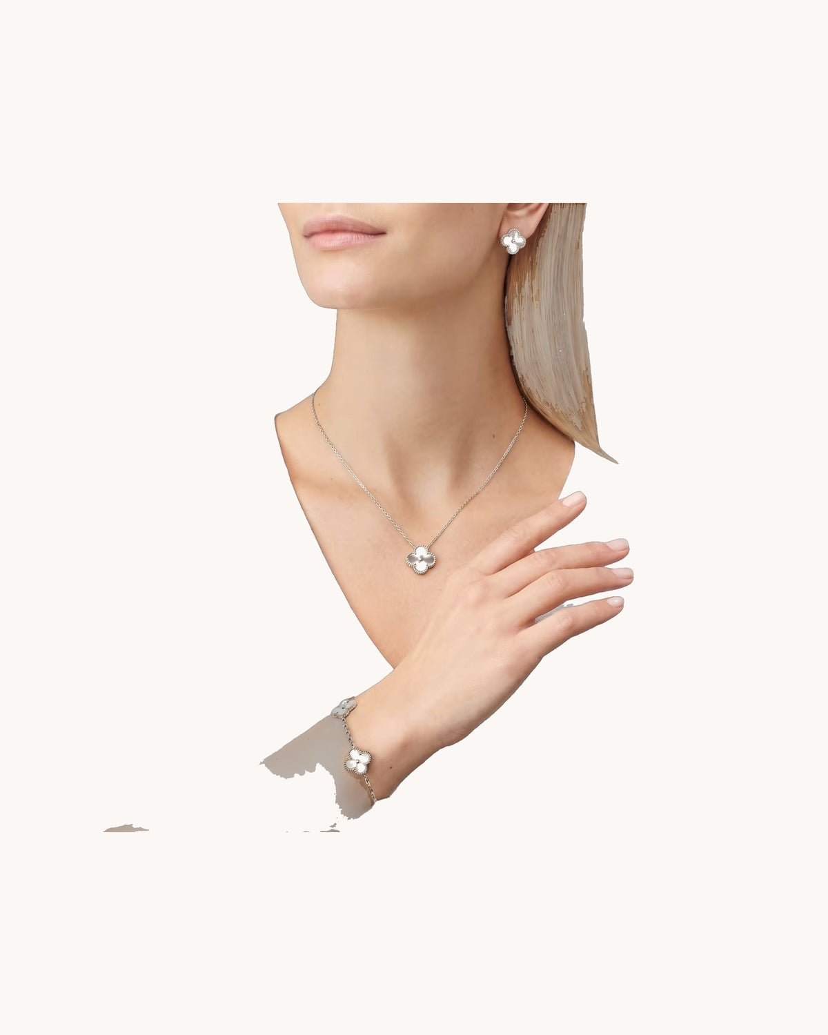 Mayceline Four Leaf Clover Necklace — 18K White Gold — image 2