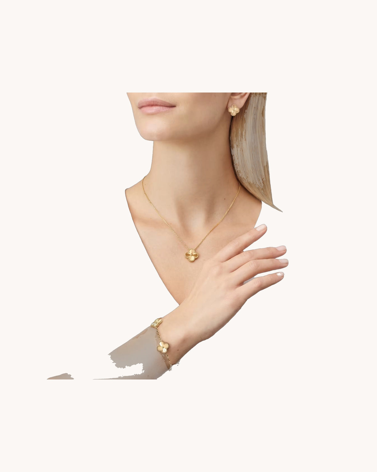 Mayceline Four Leaf Clover Necklace — 18K Yellow Gold — image 2
