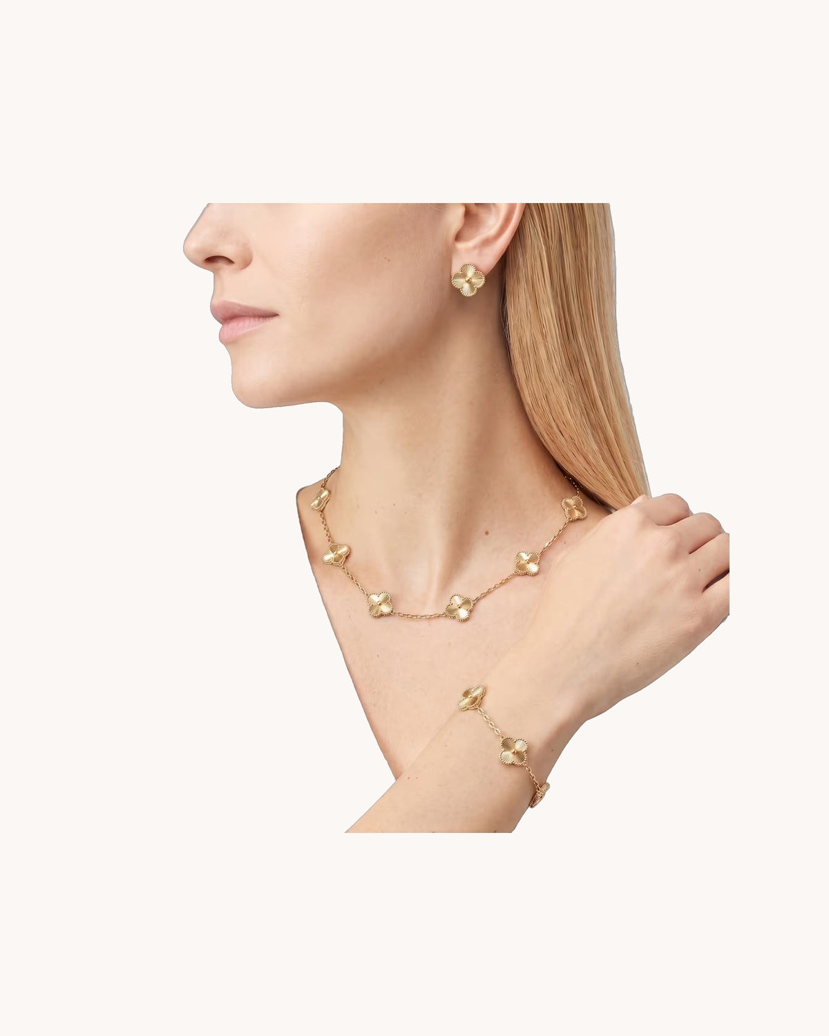 Mayceline Four Leaf Clover Bracelet — 18K Yellow Gold — image 2