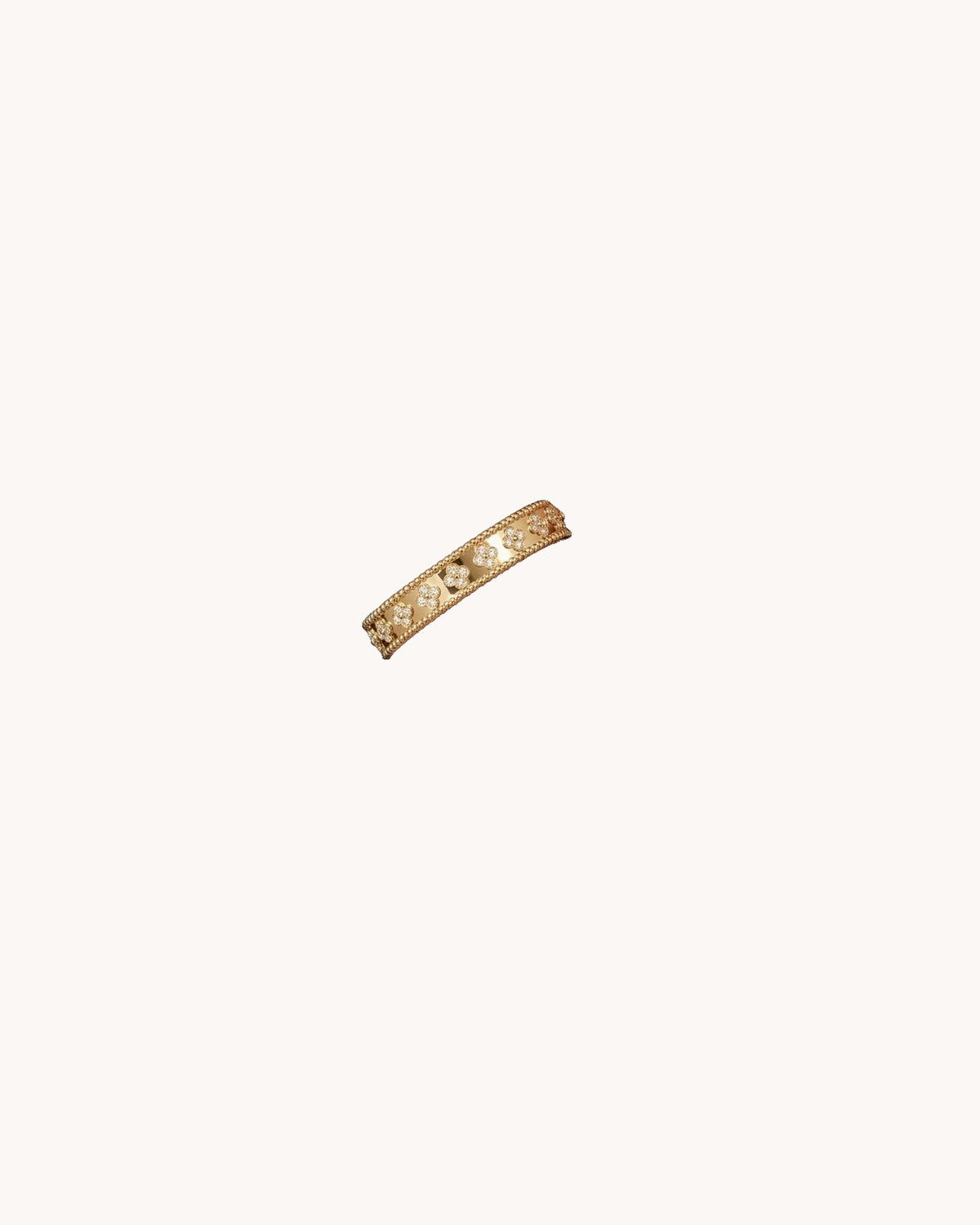 Mayceline Mille Four Leaf Clover Bracelet, Medium — Diamond, 18K Rose Gold — image 2