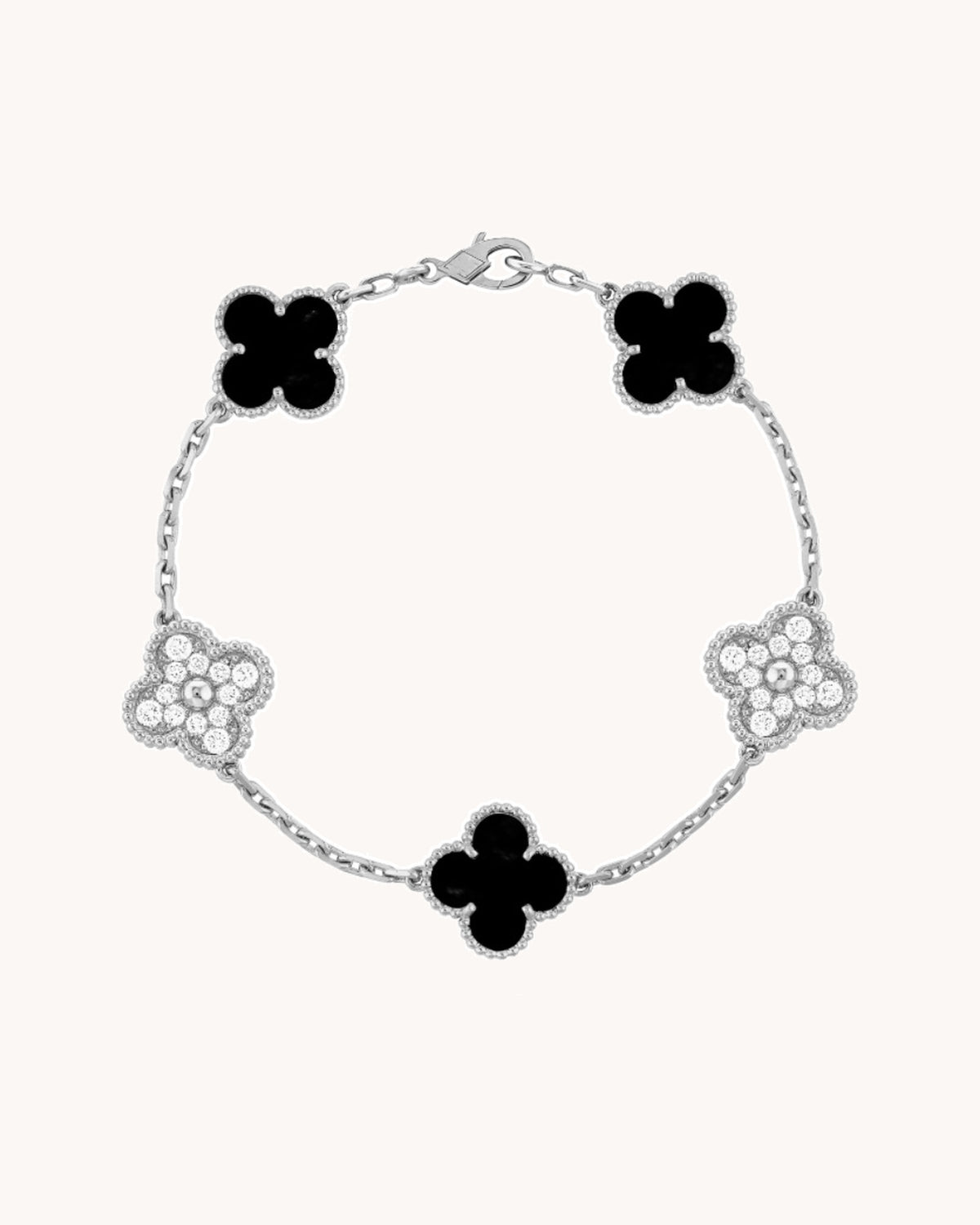 CLOVER | Black/Silver Bracelet Prestige