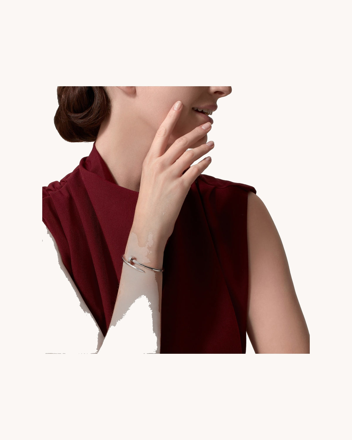 Mayceline Linéa Clou Bracelet, Classic Model — 18K White Gold — image 2