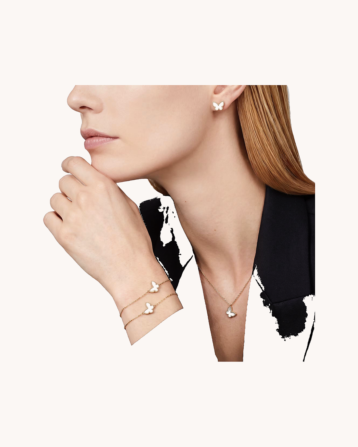 Mayceline Butterfly Bloom Bracelet — 18K Yellow Gold, Mother of Pearl