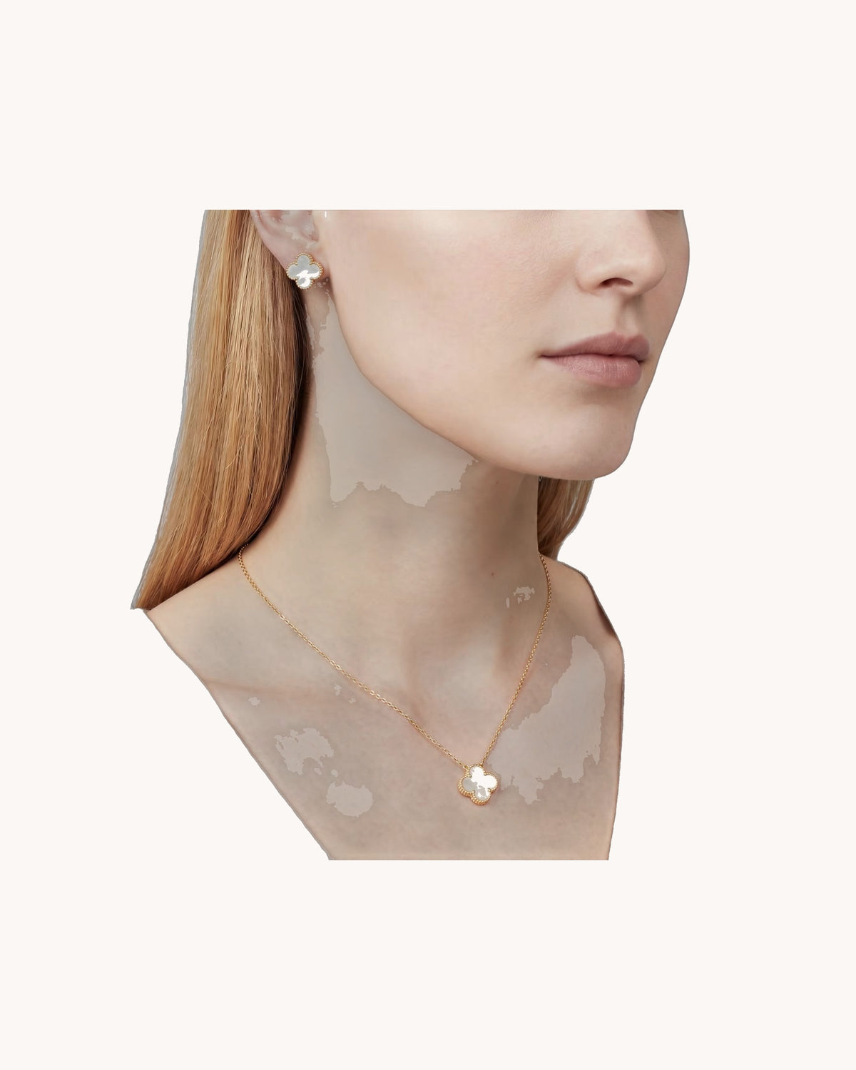 Mayceline Four Leaf Clover Necklace — 18K Yellow Gold, Mother of Pearl — image 2