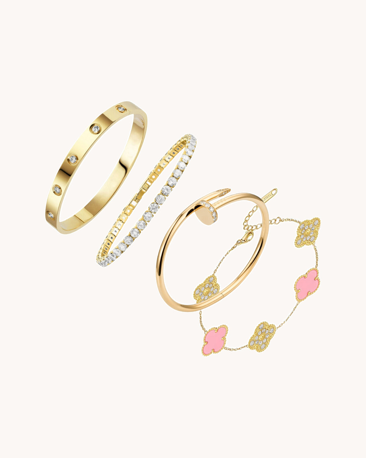 4-Piece Bracelet Set - Gold