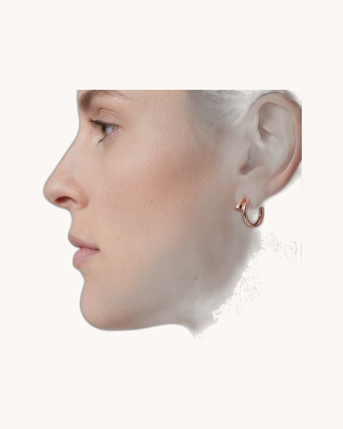 Mayceline Linéa Clou Hoop Earrings – Small Model (Rose Gold)