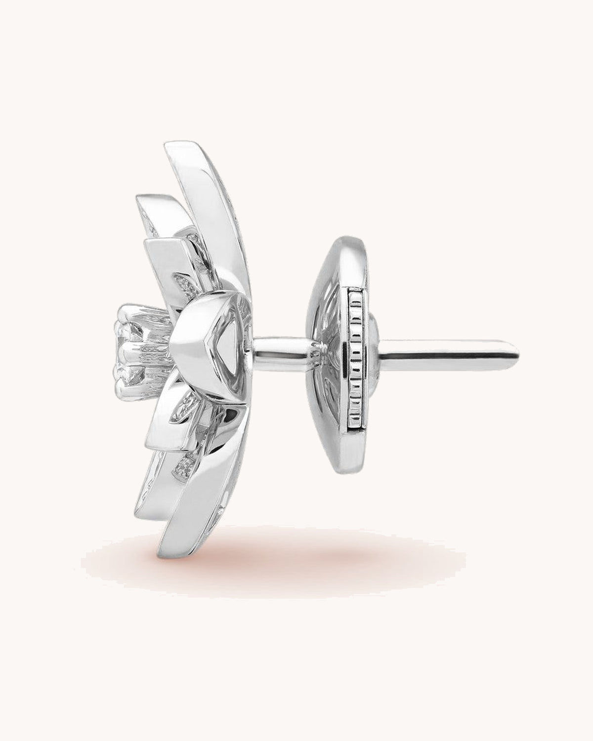 Mayceline Lotus Bloom Earrings, Mini Model — Diamond 18K white gold