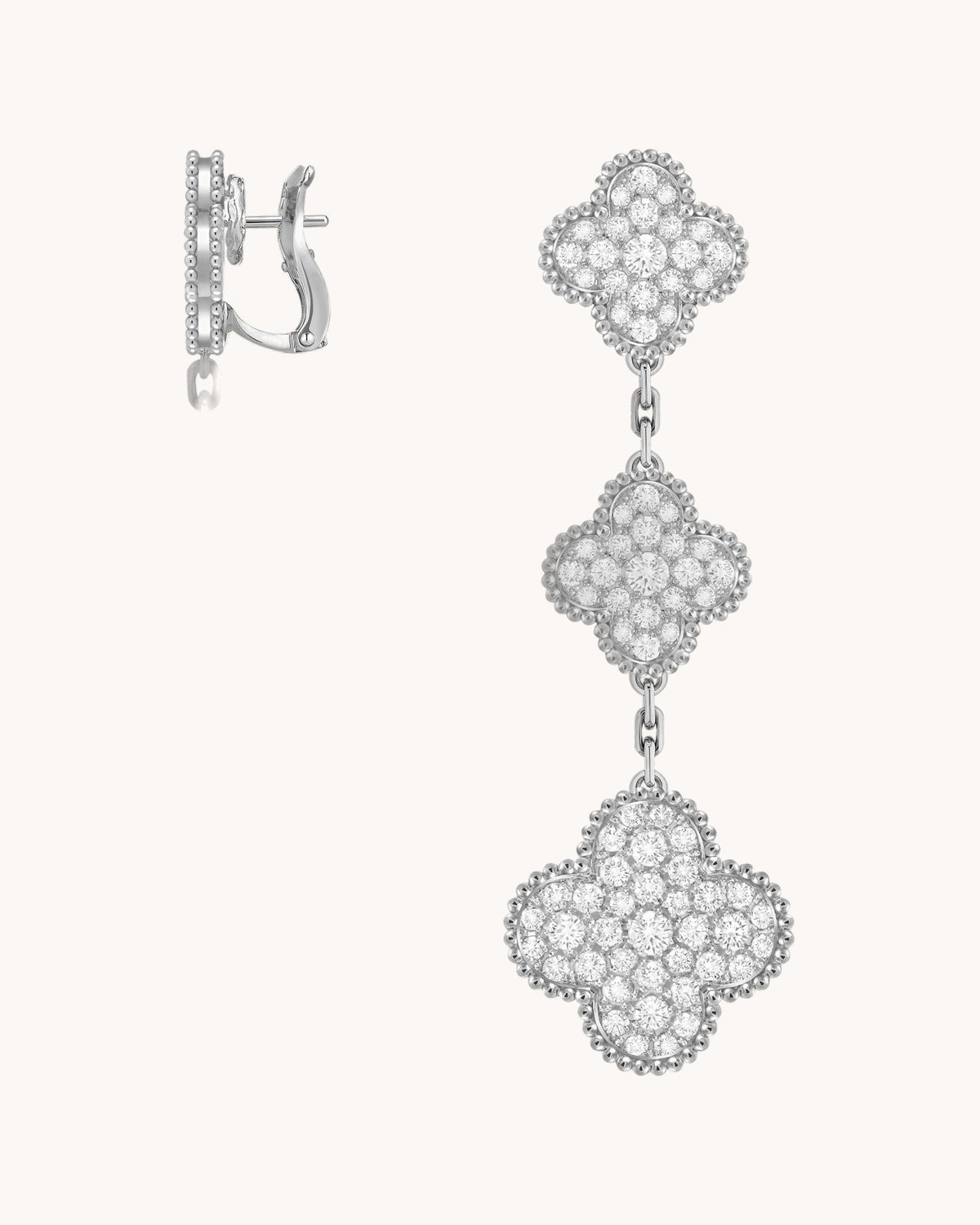 Mayceline Magic pendant earrings, 3 motifs — Diamond 18K white gold