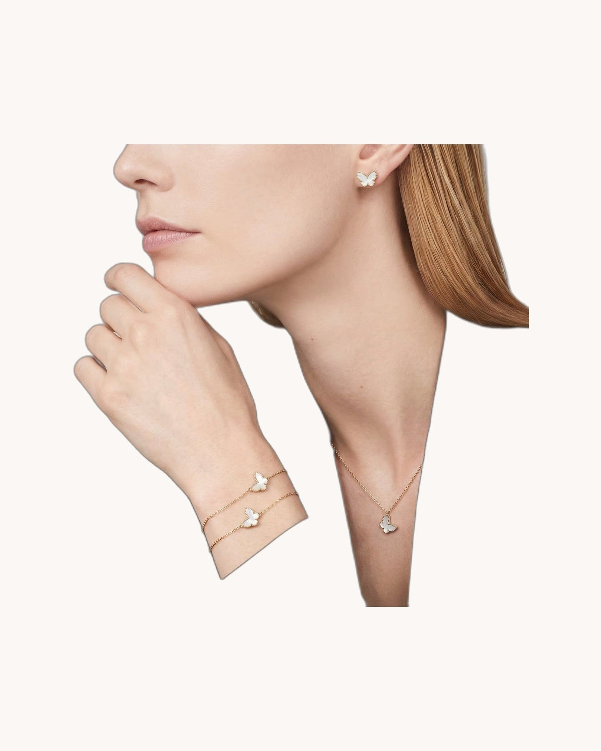 Mayceline Butterfly Bloom Earrings — 18K yellow gold, Mother of pearl