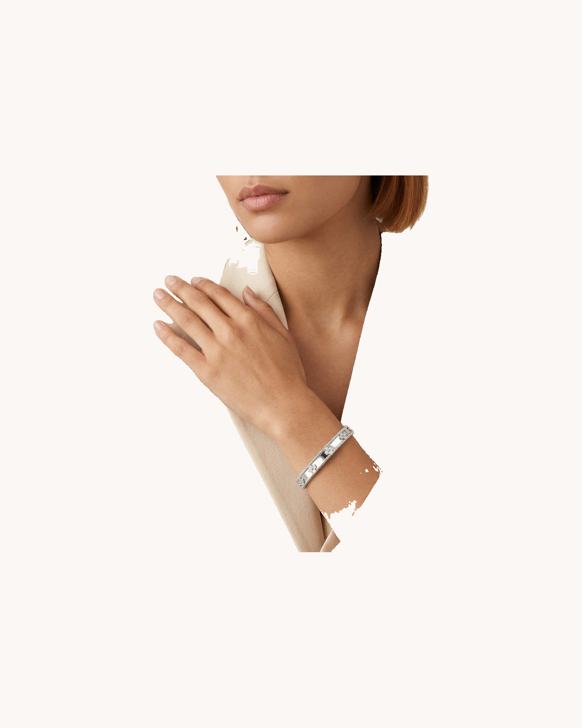 Mayceline Mille Four Leaf Clover Bracelet, Small — Diamond 18K White Gold